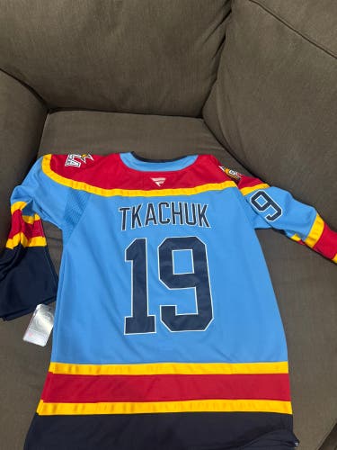 Matthew tkachuk Florida panthers blue alternate jersey men’s size xl new