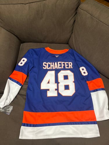 Matthew Schaefer New York islanders blue jersey men’s size xl new