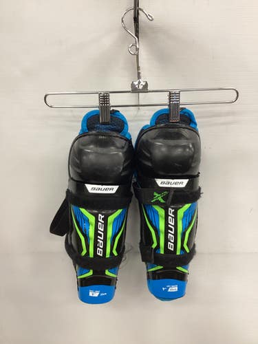 Used Bauer BAUER X Youth Shin Guards Black 9" 11851-S000043182