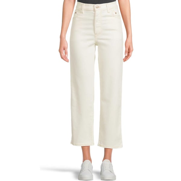 Levi's Riveted Ribcage Jeans Womens 26x27 White Denim Straight Leg Ankle DDR2841