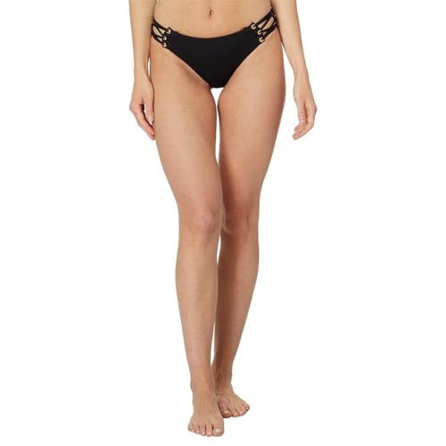 Becca Modern Edge Bikini Bottom Women's Small Black Corset Side Hipster JDM2656