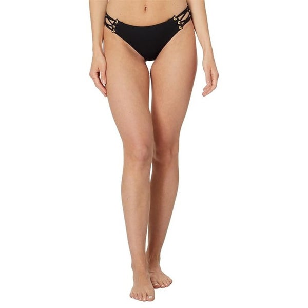 Becca Modern Edge Bikini Bottom Women's Small Black Corset Side Hipster JDM2656