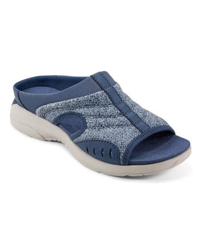Easy Spirit Traciee Sandals Women's 9 Blue Woven Open Toe Slip On Slide HAWK1302
