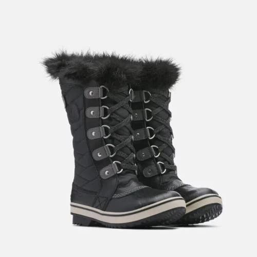 Sorel Tofino II 1690541-010 Kids 5 Black Faux Fur Waterproof Winter Boot RHS7602