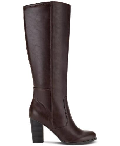 Style & Co Addyy Boots Women's US 7.5 Chocolate Block Heel Knee High RHS7558