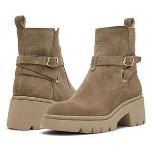 Steve Madden Colletta Women's US 9 Taupe Suede Round Toe Ankle Boots RHS7594