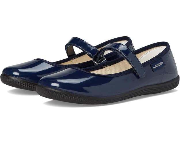 Naturino Pavia 2 4000720-01 Flat Girls 1.5 Blue Patent Leather Mary Jane HAWK958