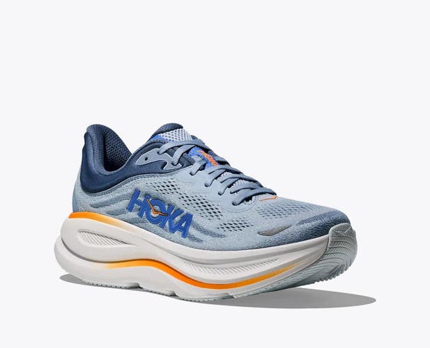 Hoka One One Bondi 9 Sneaker Men's US 11.5 Drizzle Blue Running Shoes RHS7554
