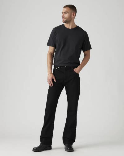 Levi's 517 Jeans Men's 34x32 Black Denim Dark Wash Bootcut Leg Zip Fly JDM2662