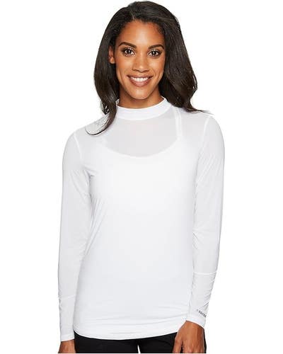 Jamie Sadock Sunsense Mandarin Collar Golf Top Women Small White UPF 30+ DDR2752