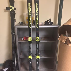 Men's Fischer RC4 WC GS 193 cm Racing Skis With Bindings Max Din 18 (Used)
