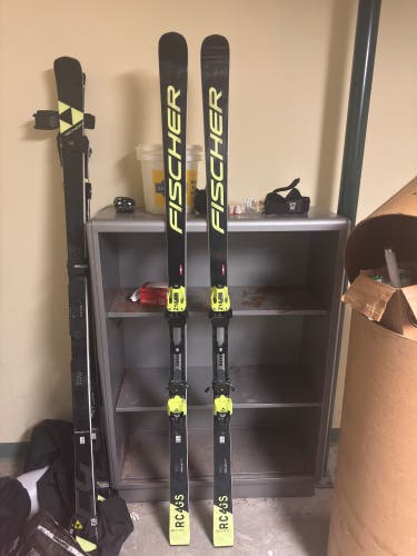 Men's Fischer RC4 WC GS 193 cm Racing Skis With Bindings Max Din 18 (Used)