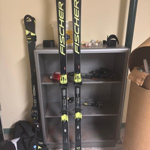 Men's Fischer RC4 WC GS 193 cm Racing Skis With Bindings Max Din 18 (Used)
