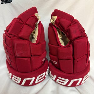 Detroit Red Wings Bauer Pro Series Gloves 14" Pro Stock (Used)