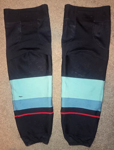 Seattle Kraken Fanatics MiC Away White Pro Stock Hockey Socks Size L