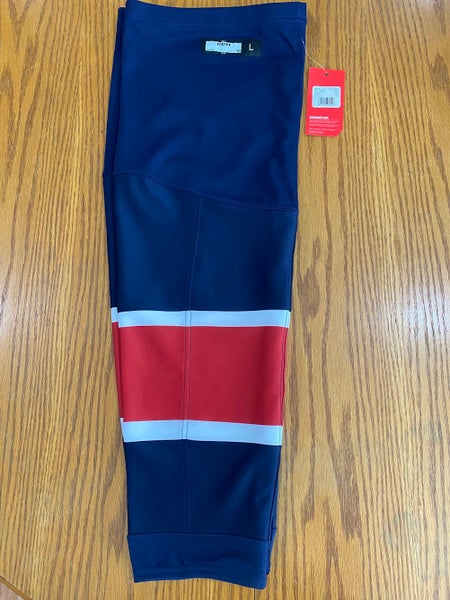 Navy Blue Red Senior Large CCM Game Socks Pro Stock (New)