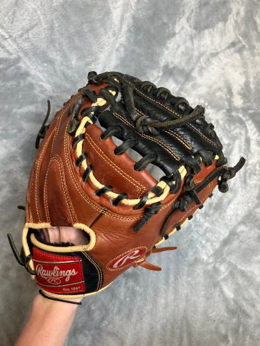 Brown Rawlings Sandlot RH Catcher's Baseball Glove 33" (Used)