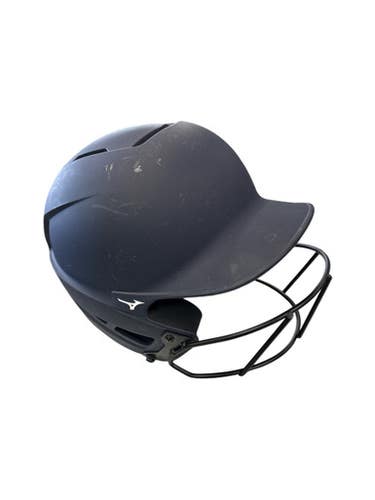 Used Mizuno 6 3/4 - 7 3/8 Batting Helmet w/Mask Navy Blue SM 11862-S000092906