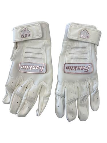 Used Franklin BB/SB Batting Gloves White MD 11862-S000092907