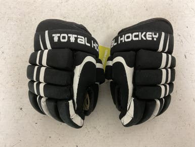 Used USA Hockey TOTAL HOCKEY Youth Gloves Black 8" 11855-S000199377