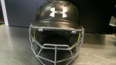 Used Under Armour HELMET W/MASK Batting Helmet w/Mask Black XS 11868-S000067643