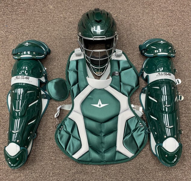 All Star System 7 Adult 16+ Catchers Gear Set NOCSAE CKCCPRO1 - Dark Green