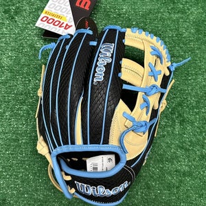 Wilson A1000 11.75" FP75  Infield Fastpitch Softball Glove - Black Sky Blue