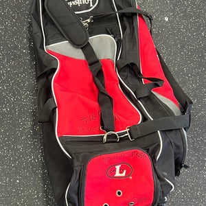 Used Louisville Slugger BB/SB Player Wheeled Bag Red 11849-S000036690