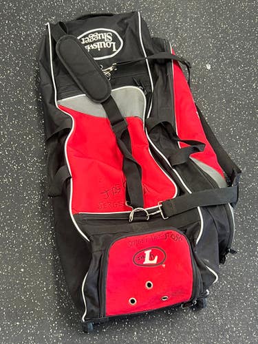 Used Louisville Slugger BB/SB Player Wheeled Bag Red 11849-S000036690