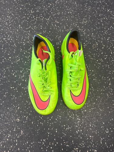 Used Nike MERCURIAL Soccer Indoor Shoes Neon Green Junior 04.5 11849-S000036808