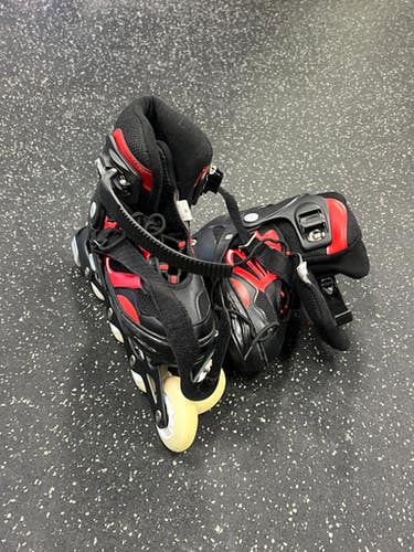 Used Rollerblade ADJ 2-5 Junior Rec Fitness Skates Black Adjustable 11849-S000036870