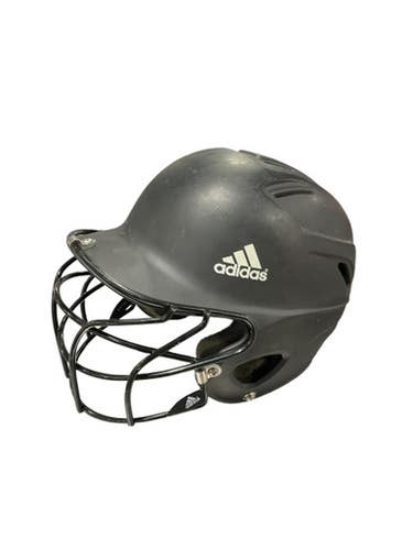 Used Adidas BLK SB HELMET 6 3/8- 7 3/8 Batting Helmet w/Mask Black Fits all 11834-S000046818