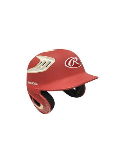 Used Rawlings BASEBALL HELMET RED Batting Helmet No Mask Red One Size 11834-S000046793