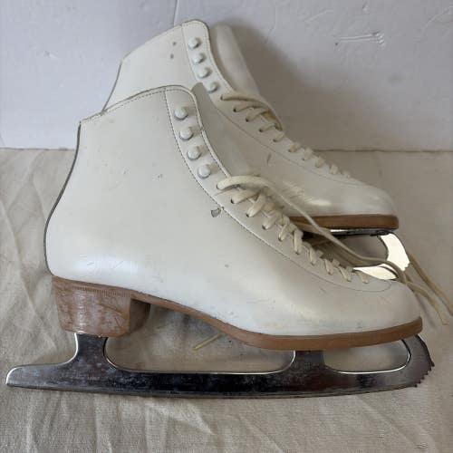 Womens Size 8 Riedell White Figure Ice Skates