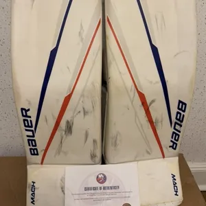 New York Islanders Ilya Sorokin NHL Game Used Goalie Leg Pads Certified