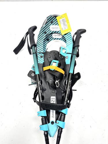 Used NOREAST SNOWSHOES W/ HIKING POLES Snowshoes Mens Teal 21" 11860-S000304680