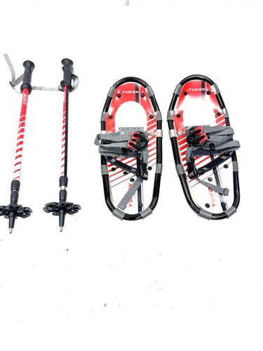 Used YUKON SNOWSHOES W/ HIKING POLES Snowshoes Boys Red 16" 11860-S000304682