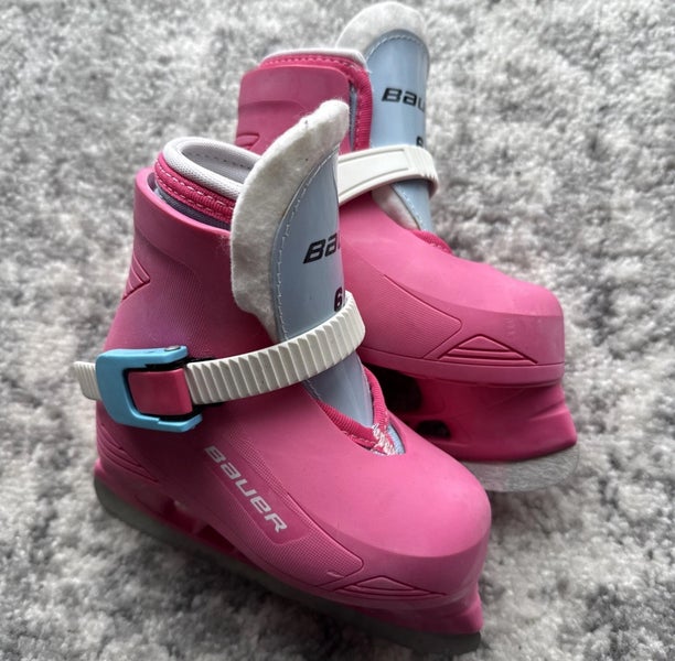 Bauer Lil Angel Girls - Pink Youth Ice Skates SIZE 6/7 (Used)