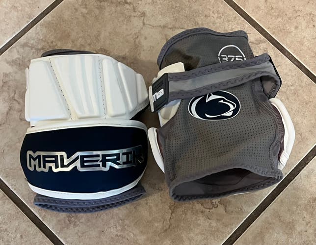 Penn State PSU Large Maverik Max Elbow Pads navy / white