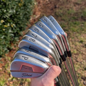 Men's 2005 Titleist 735.CM Chrome Right Handed Iron Set Stiff Flex Steel Shaft (Used)