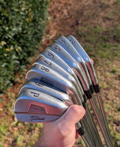 Men's 2005 Titleist 735.CM Chrome Right Handed Iron Set Stiff Flex Steel Shaft (Used)