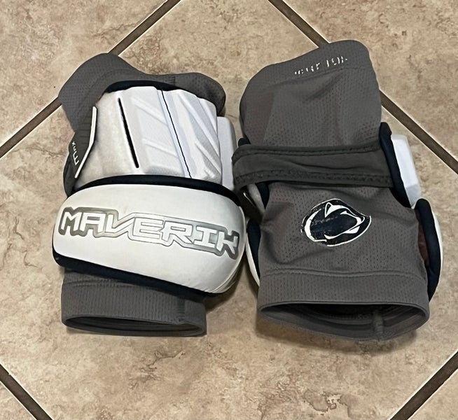 Penn State PSU Large Maverik Max Elbow Pads white / navy