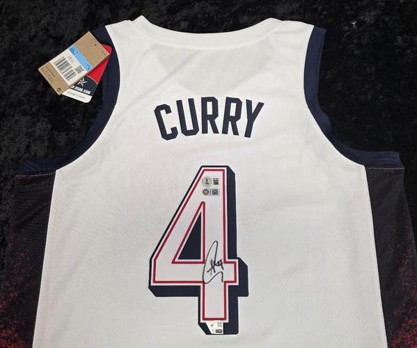 Warriors STEPHEN CURRY Signed Autographed Auto 2024 TEAM USA Olympics Jersey COA