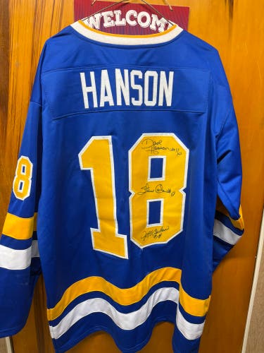 Hanson brothers jersey signed