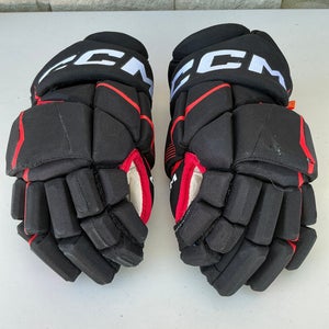 CCM JetSpeed FT1 Hockey Gloves Blackhawks Pro Stock 14” (Used) 6347