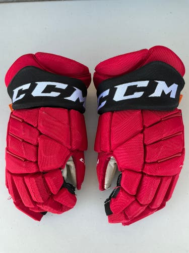 CCM JetSpeed FT1 Hockey Gloves Devils Pro Stock 14” (Used) 8973