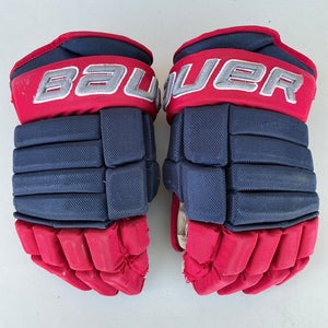 Bauer Pro Series 4-Roll Gloves Blue Jackets Pro Stock (Used) 1048