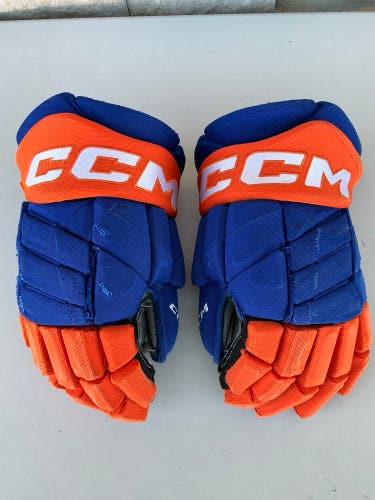 CCM JetSpeed FT1 Hockey Gloves Oilers Pro Stock 14” (Used) 1930