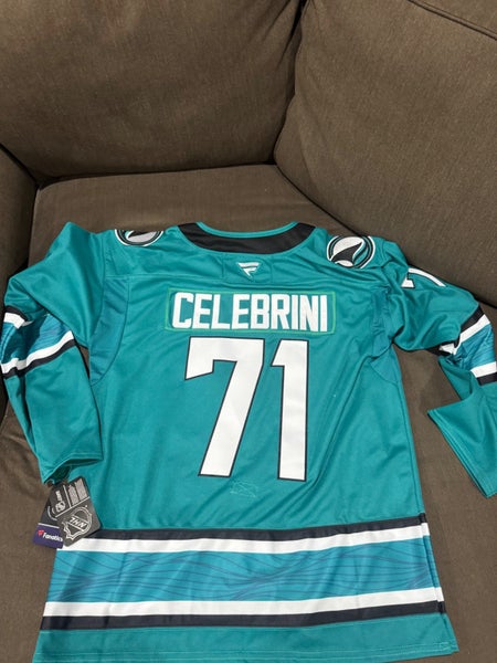 Macklin Celebrini sharks green Jersey Mens size large new