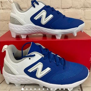 New Balance SPVELOB3 Fresh Foam Velo v3 Molded Softball Cleats Blue White US 7.5
